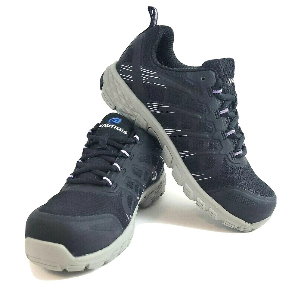 Nautilus Stratus N1950‎ Womens 9.5 Wide Black Composite Toe Safety Work Shoes EH